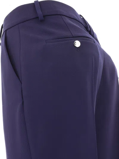 Shop Balmain Twill Tailored Trousers Blue