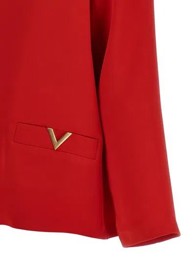 Shop Valentino V Gold Shirt, Blouse Red