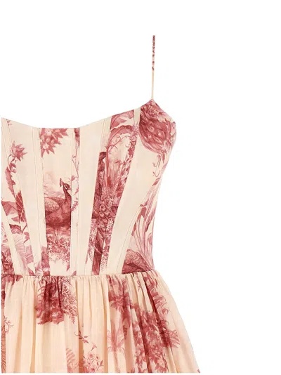Shop Zimmermann Waverly Corset Midi Dresses Pink