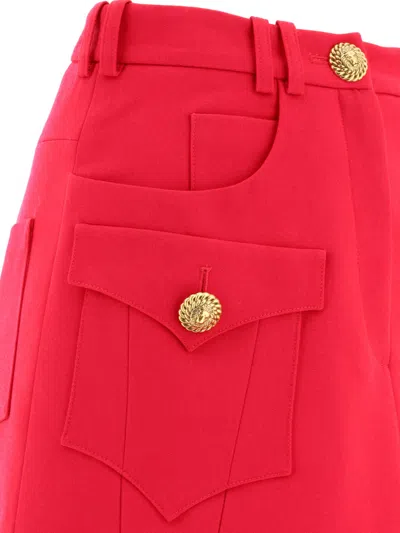 Shop Balmain Western A-line Cut-out Skirt Skirts Fuchsia