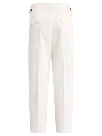 Shop Peserico With Fringed Details Trousers White