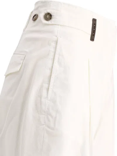 Shop Peserico With Fringed Details Trousers White