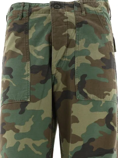 Shop Orslow Woodland Camo Trousers Green