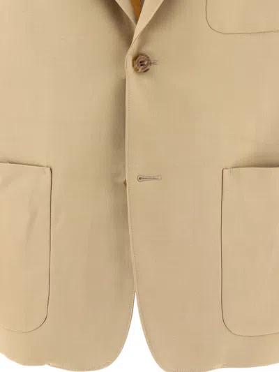 Shop Comme Des Garçons Homme Deux Wool Single-breasted Blazer Jackets Beige