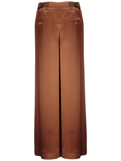 Shop Alberta Ferretti Trousers In Copper