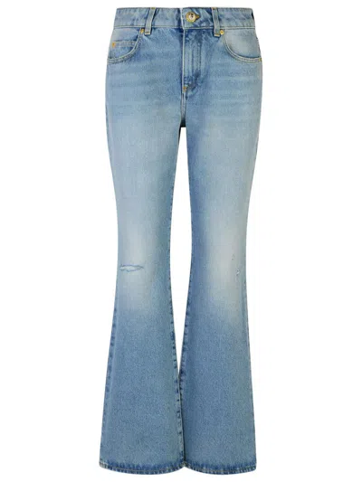 Shop Balmain Light Blue Cotton Jeans