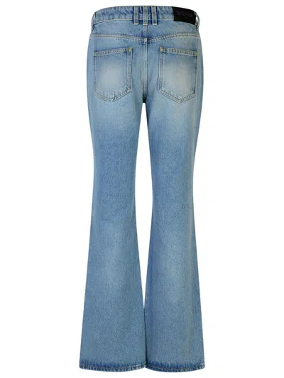 Shop Balmain Light Blue Cotton Jeans