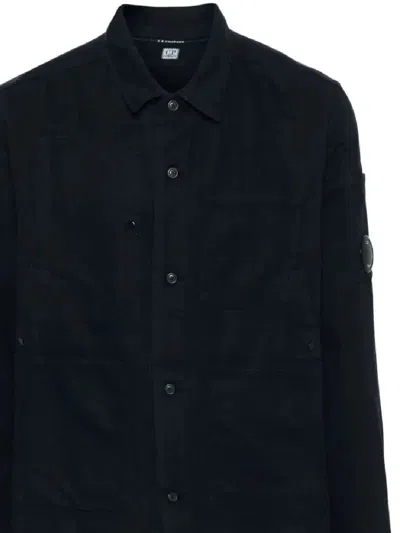 C.p. Company C.p.company Corduroy Buttoned Utility Overshirt In Total Eclipse