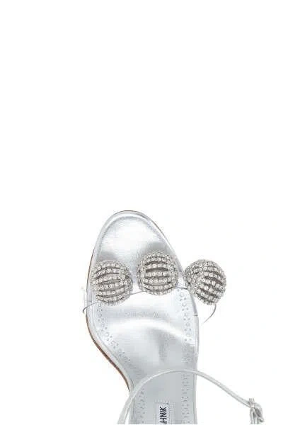 Shop Manolo Blahnik Sandals In Silver