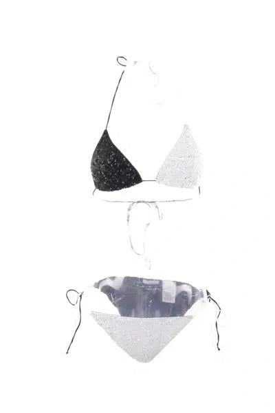 Oseree Oséree Two-tone Microkini Sequins In Black+white