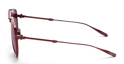 Valentino V-stud Titanium Aviator Sunglasses In Burgundy
