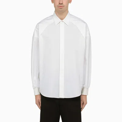 Shop Alexander Mcqueen White Cotton Shirt With Ribbed Cuffs Men