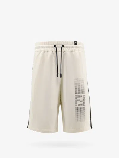 Shop Fendi Man Bermuda Shorts Man White Bermuda Shorts