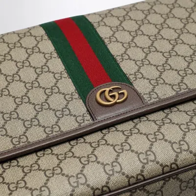 Gucci Beige Ophidia Messenger Bag In Brown