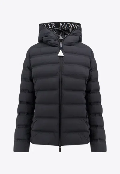 Shop Moncler Alete Quilted Hooded Down Jacket In Black