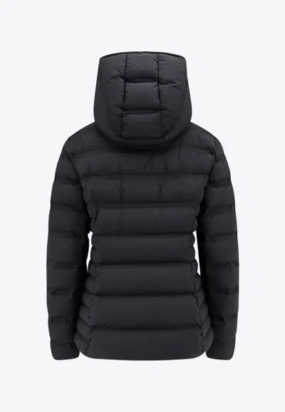 Shop Moncler Alete Quilted Hooded Down Jacket In Black