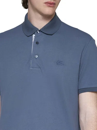Shop Etro T-shirts And Polos In Avion Blue
