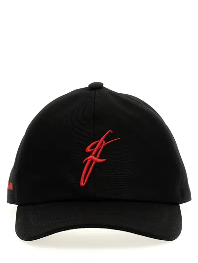 Shop Ferragamo Logo Embroidery Cap In Black