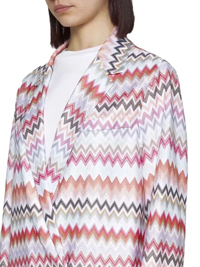 Shop Missoni Jackets In Light Tones Multicolor