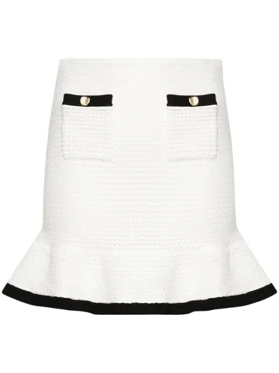 Self-portrait Self Portrait Crochet Mini Skirt In In White
