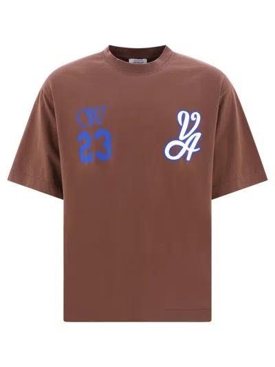 Shop Off-white 23 Varsity Skate T-shirts In Brown