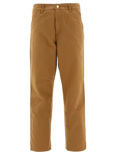 Shop Carhartt Single Knee Trousers Brown