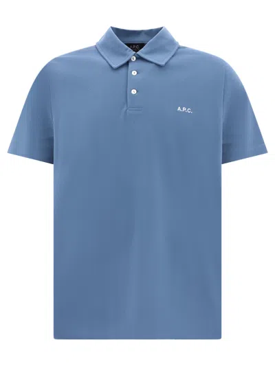 Shop Apc Austin Polo Shirts In Light Blue