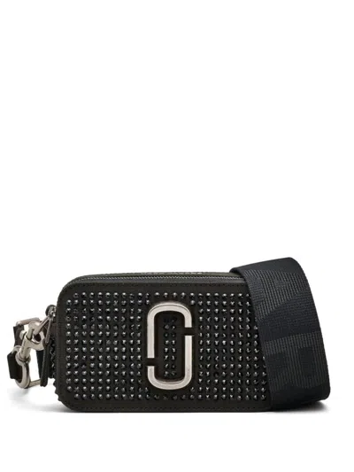 Shop Marc Jacobs Crystal Embellished Camera Bag In Black