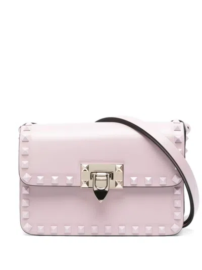 Shop Valentino Garavani Rockstud 23 Small Leather Shoulder Bag In Lilac