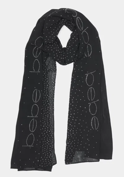 Bebe Bling Logo Scarf In Black,silver