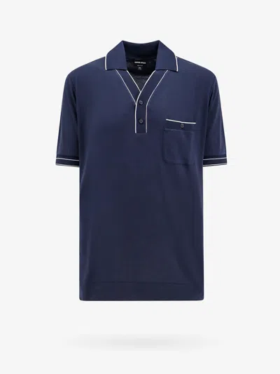 Shop Giorgio Armani Polo Shirt In Blue