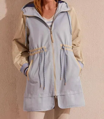 Shop Tribal Lined Hooded Coat In Zenblue In Blue