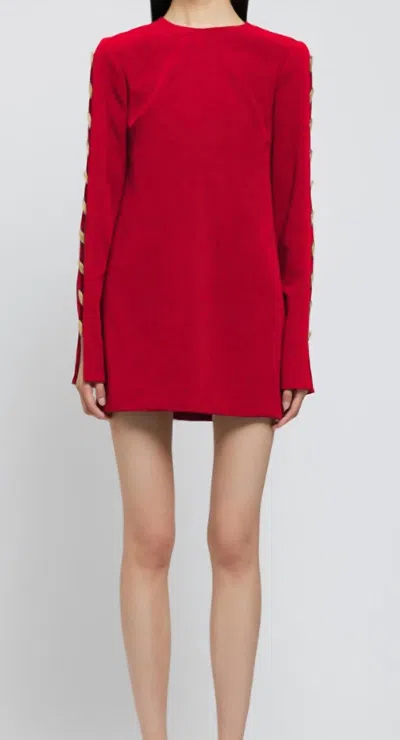 Shop Jonathan Simkhai Joisian Mini Dress In Carmine In Red