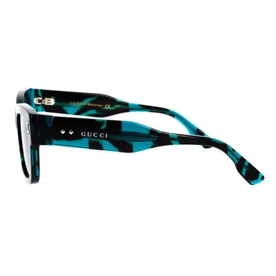 Gucci Womens Blue Gg1626s Square-frame Tortoiseshell Acetate Sunglasses In Black