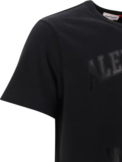 Shop Alexander Mcqueen Logo Print T-shirt In Black