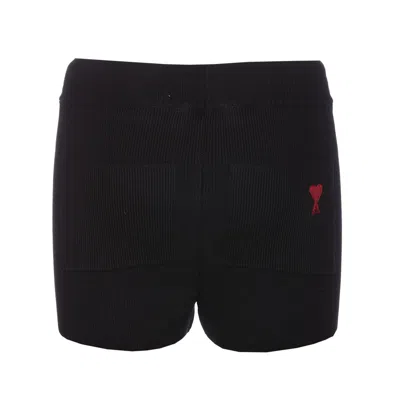 Shop Ami Alexandre Mattiussi Ami Paris Black Cotton Shorts