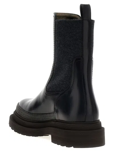 Shop Brunello Cucinelli 'monile' Ankle Boots In Black