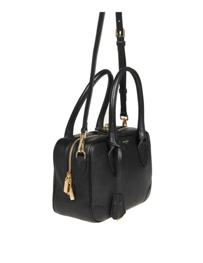 Golden Goose Life Black Sheepskin Bag And Gold Details In Black