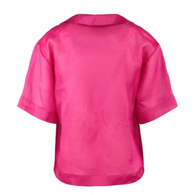 Max Mara Fuchsia Ramié Gauze Shirt In Pink