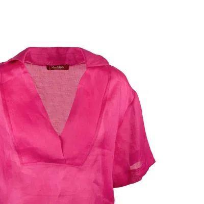 Max Mara Fuchsia Ramié Gauze Shirt In Pink