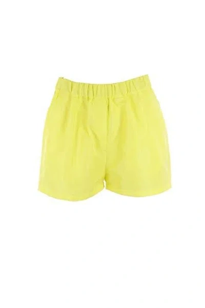 Shop Msgm Shorts In Yellow