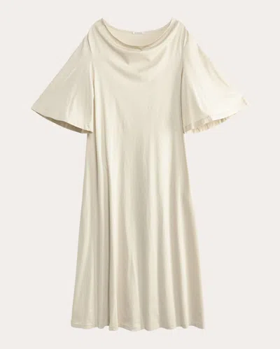 By Malene Birger Women's Yalia Draped Cotton Maxi Dress In Neutrals