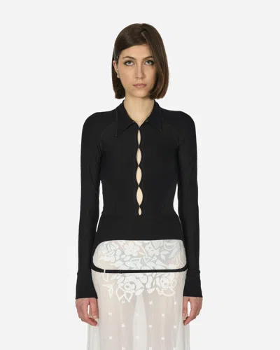 Toile Studios Backless Jersey Shirt In Black