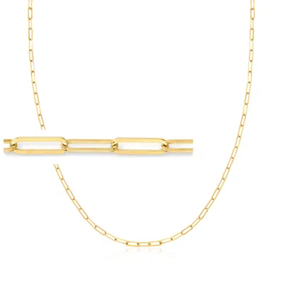 Ross-simons 3-in-1 Italian 18kt Gold Over Sterling Paper Clip Link Necklace, Mask Holder And Eyeglass Chain In Multi