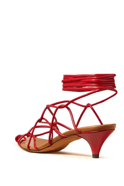 Shop Khaite "arden Low Heel Sand In Rosso