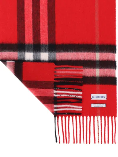 Shop Burberry Scarfs In Red