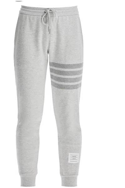 Shop Thom Browne Cotton 4-bar Jog In Grey