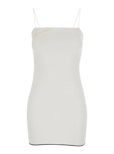 Shop Jacquemus White Mini Dress 'la Mini Robe Aro' In Viscose Woman