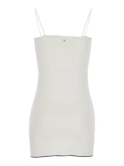 Shop Jacquemus White Mini Dress 'la Mini Robe Aro' In Viscose Woman