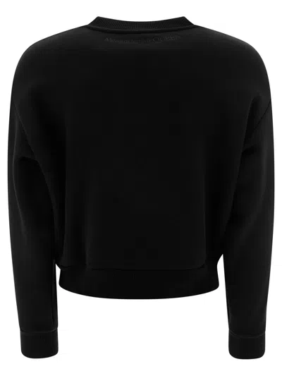 Alexander Mcqueen Cotton Crew-neck Sweatshirt In Black